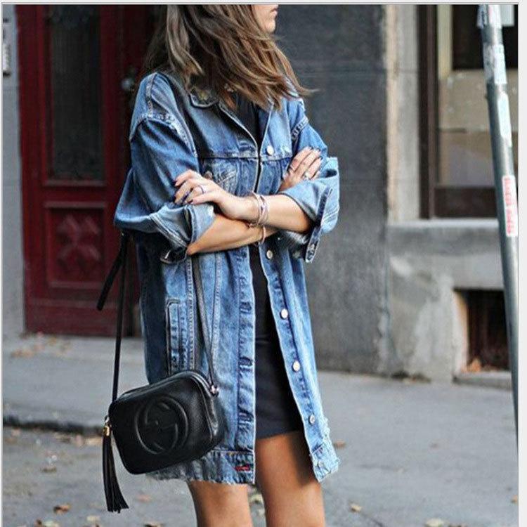 Neue Mode Sommer Frauen Denim Jacke Mode Oversize Casual Langen Mantel XXXXXL dunkelblaue von Joom DACH