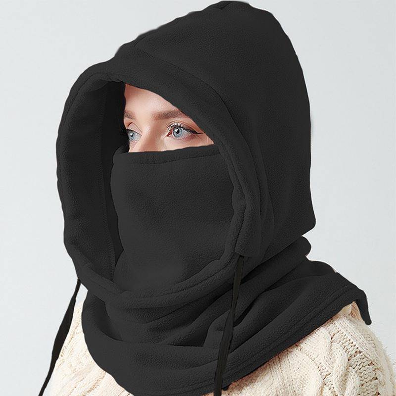 Neue Mode Warme Kappe Winter Männer Frauen Hut Wasserdicht Thermische Polar Fleece Sturmhaube Hut Mit Kapuze Halswärmer Wanderung Radfahren Kappe schwarz von Joom DACH