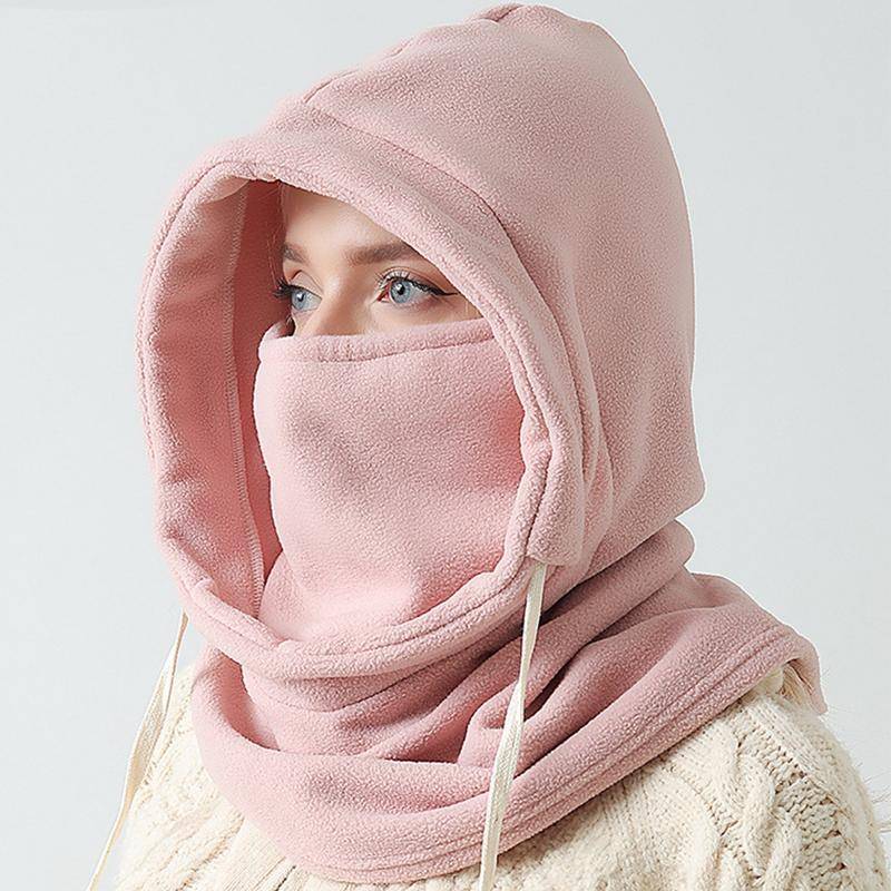 Neue Mode Warme Kappe Winter Männer Frauen Hut Wasserdicht Thermische Polar Fleece Sturmhaube Hut Mit Kapuze Halswärmer Wanderung Radfahren Kappe rosa von Joom DACH