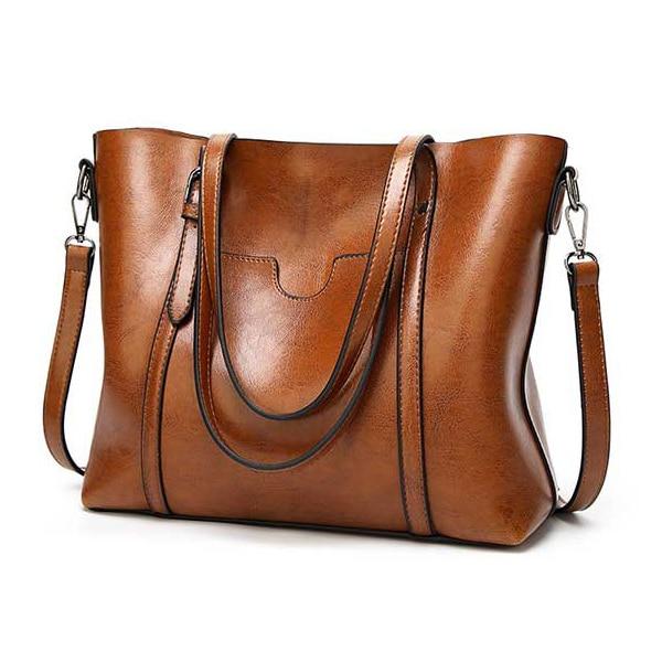 Neue Mode frauen Tasche Schulter Messenger Tasche Öl Wachs Leder Damen Handtasche Tote Tasche Umhängetaschen für Frauen braun von Joom DACH