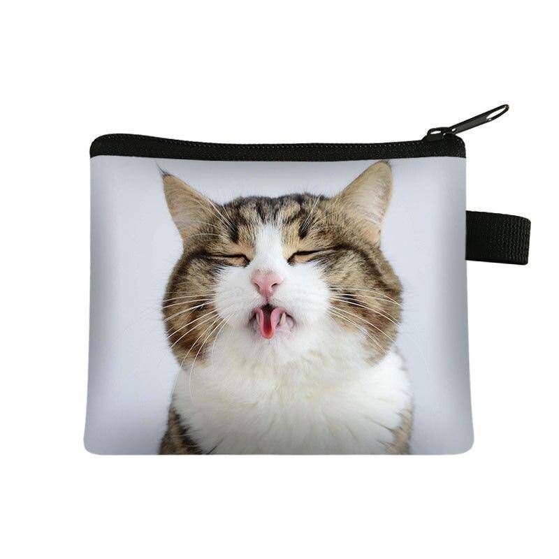 Neue Nette Katze Drucken Geldbörsen Mini Münze Brieftasche Tasche Karte Halter ID Kredit Halter Tasche Frauen Mädchen Geldbörse von Joom DACH