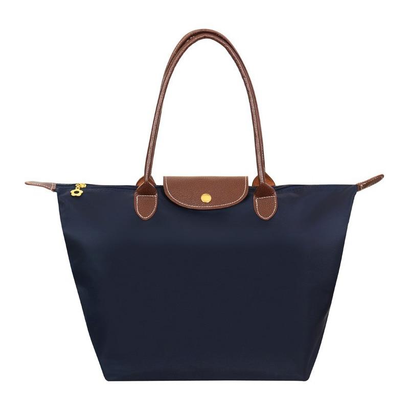 Neue Nylon Strand Tote Tasche Mode Frauen Handtasche Tote Oxford Schulter Taschen Weibliche Wasserdichte Knödel Falten Einkaufstasche 2024 S dunkelblaue von Joom DACH