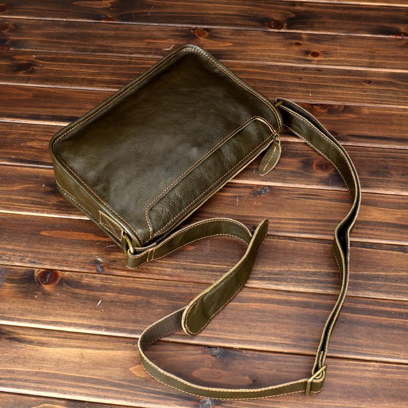 Neue Original Crazy Horse Skin Herrentasche aus echtem Leder Umhängetasche Herren handgefertigte Kopfschicht-Rindsleder-Umhängetasche Retro kleiner Rucksack von Joom DACH