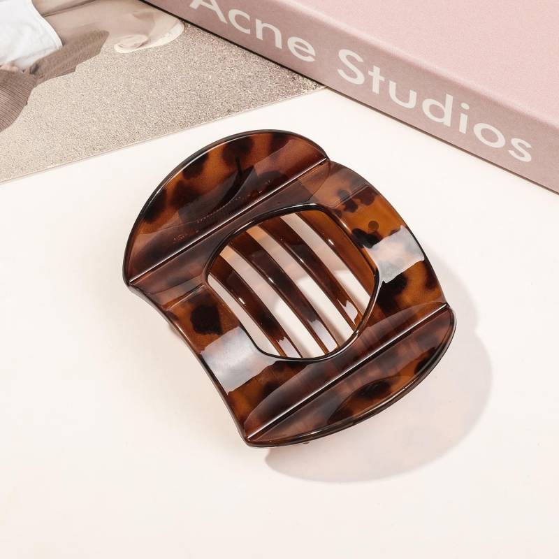 Neue PC-Haarspangen in großen und kleinen Größen für Frauen, rutschfeste Haar-Accessoires im Vintage-Stil, bogenförmige Haarnadeln mit Entenklauen, für Mädchen leopard braun von Joom DACH