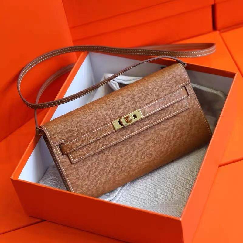 Neue Palmenmuster Brieftasche aus echtem Leder Damentasche Lange Leder Handytasche Schultertasche Kreuz Schulter Handtasche Size 22 x 12.5 x 5cm goldbraune von Joom DACH