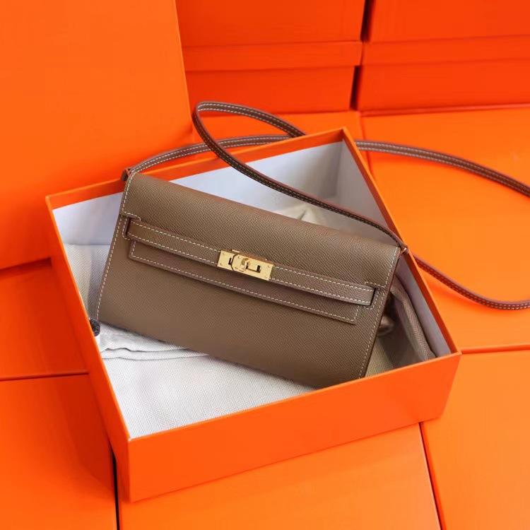 Neue Palmenmuster Brieftasche aus echtem Leder Damentasche Lange Leder Handytasche Schultertasche Kreuz Schulter Handtasche Size 22 x 12.5 x 5cm grau von Joom DACH