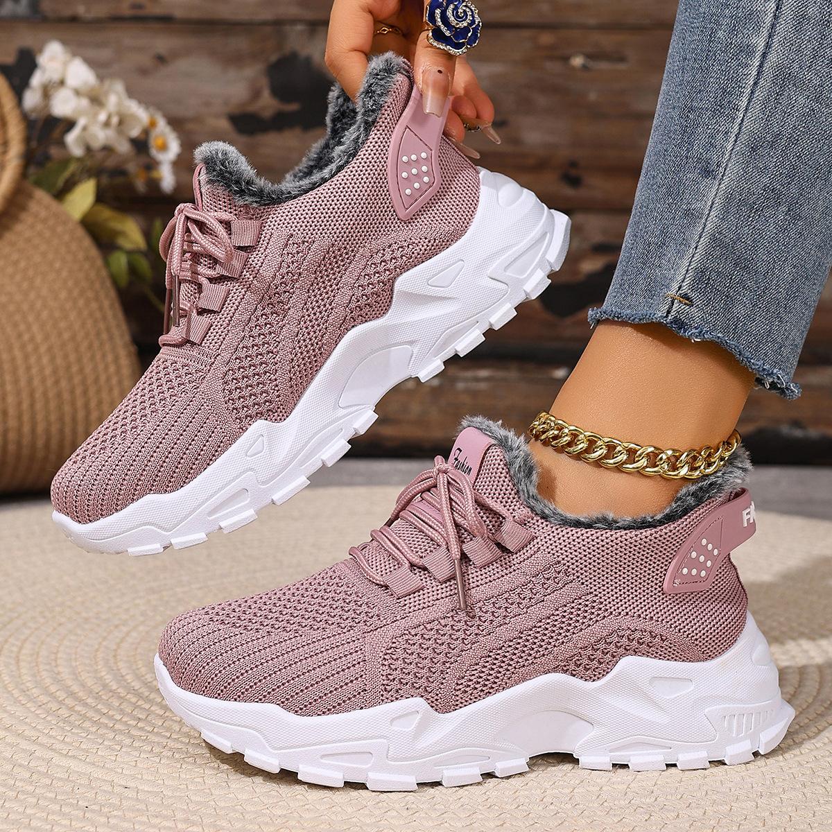 Neue Plus samt verdicken frauen sport schuhe mode lässig warme schuhe rutschfeste und stoßdämpfende winter laufschuhe 41 von Joom DACH