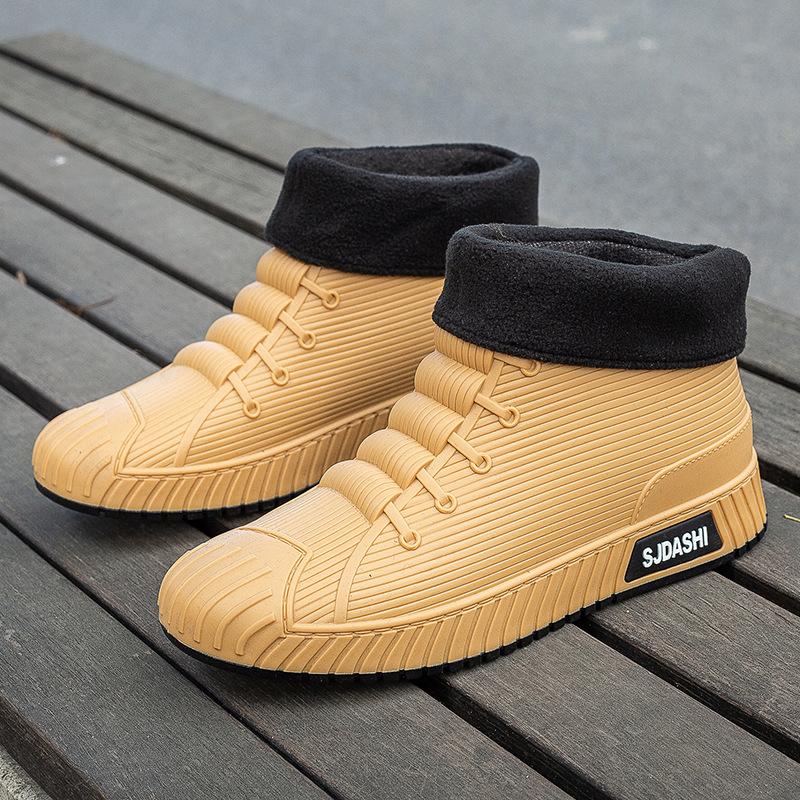 Neue Regenschuhe Herren wasserdichte Schuhe modische Studenten kurze Röhre Vier-Jahreszeiten-Arbeit rutschfeste Regenstiefel Gummischuhe für Erwachsene 42 von Joom DACH