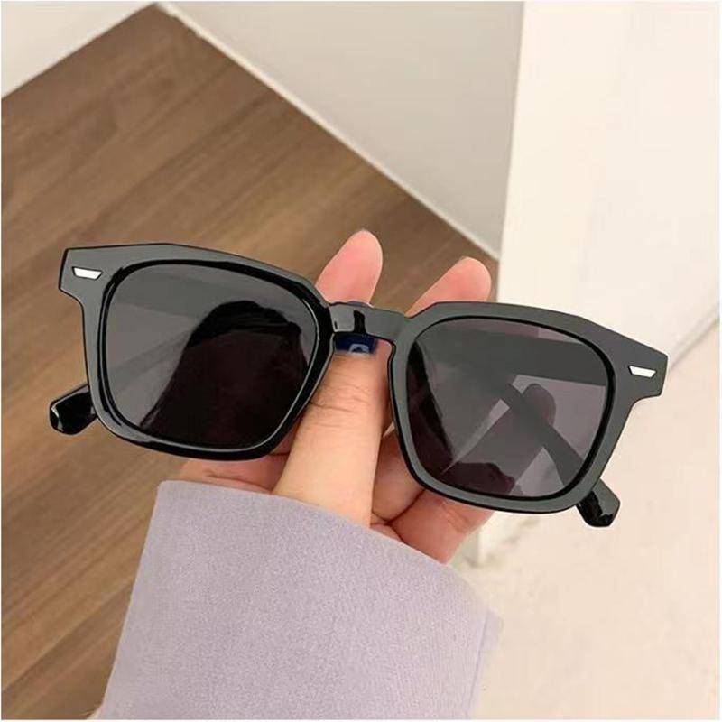 Neue Retro-Sonnenbrille Damen Sonnenbrille Mode Persönlichkeit Reis Nagel Quadrat Sonnenbrille nicht polarisierte Mode-Accessoire schwarz von Joom DACH