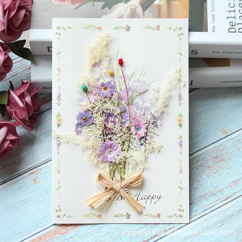 Neue Romantische Blume Geburtstag Weihnachten Karte Grußkarten Set Postkarte Party Hochzeit Danke Dekorationen Kreative Mädchen Geschenke von Joom DACH
