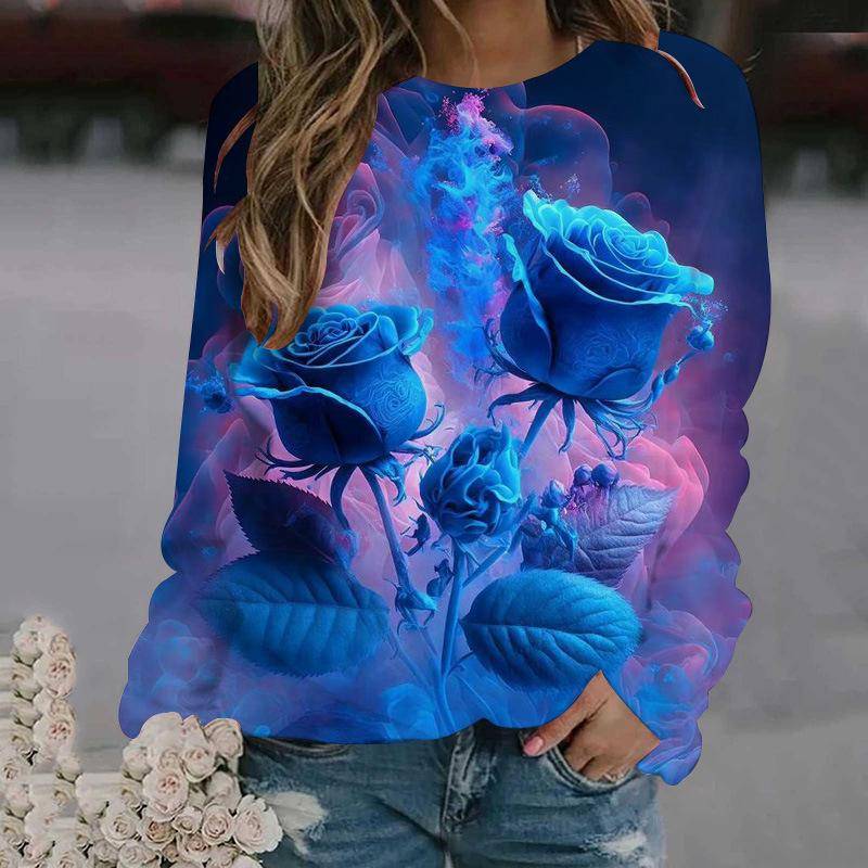 Neue Rose Blume Sweatshirts Floral 3D Druck Herbst Winter Frauen Hoodies Langarm Y2k Übergroße Pullover Tops Weibliche Kleidung 4XL Neue Rose Blume Sweatshirts Floral 3D Druck Herbst Winter Frauen Hoodies Langarm Y2k Übergroße Pullover Tops Weibliche Kleidung 4XL von Joom DACH