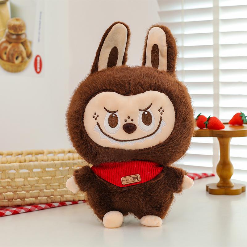 Neue Schals, Plüschtiere, Niedliche Kinderplüschtiere für den grenzüberschreitenden Handel, Schlafbegleiter für Mädchen, Stoffpuppen, Autokissen 35cm kaffeebraun von Joom DACH