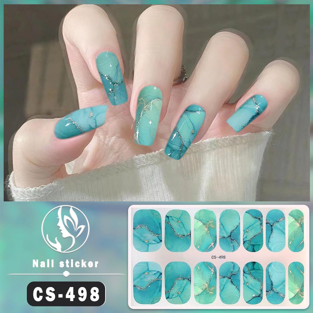 Neue Serie von wasserfesten Falschnägeln, kein Backen, Gel-Nagellackfolie, Vollsticker, einfarbig, Farbverlauf, Nagelfolienpapier, Nagelfolienpapier-Patch von Joom DACH