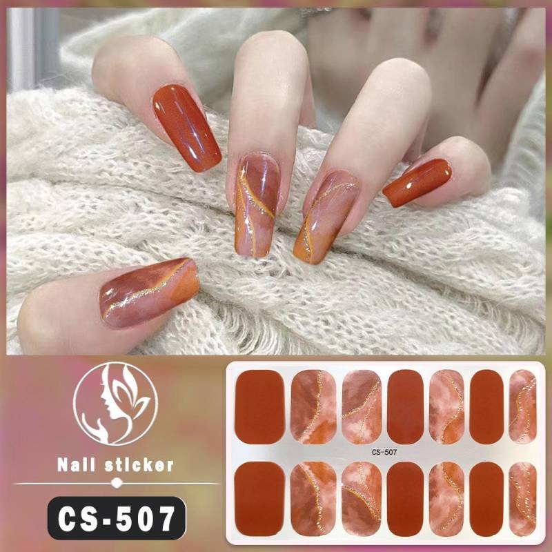 Neue Serie von wasserfesten Falschnägeln, kein Backen, Gel-Nagellackfolie, Vollsticker, einfarbig, Farbverlauf, Nagelfolienpapier, Nagelfolienpapier-Patch von Joom DACH