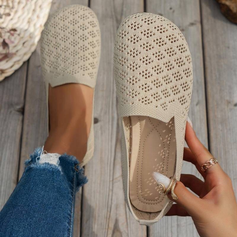 Neue Slip-On-Flats aus Fly-Strick in Übergröße, atmungsaktive Freizeit-Strickschuhe für Damen 41 braun von Joom DACH