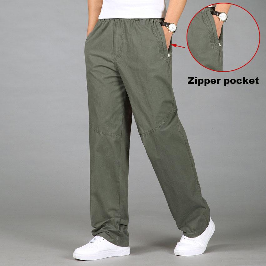 Neue Sommer Herren Baumwolle Casual Hosen Plus Größe Overalls männer Atmungsaktive Bequeme Schweiß Absorption Einfarbig Business Gerade Hosen XL von Joom DACH