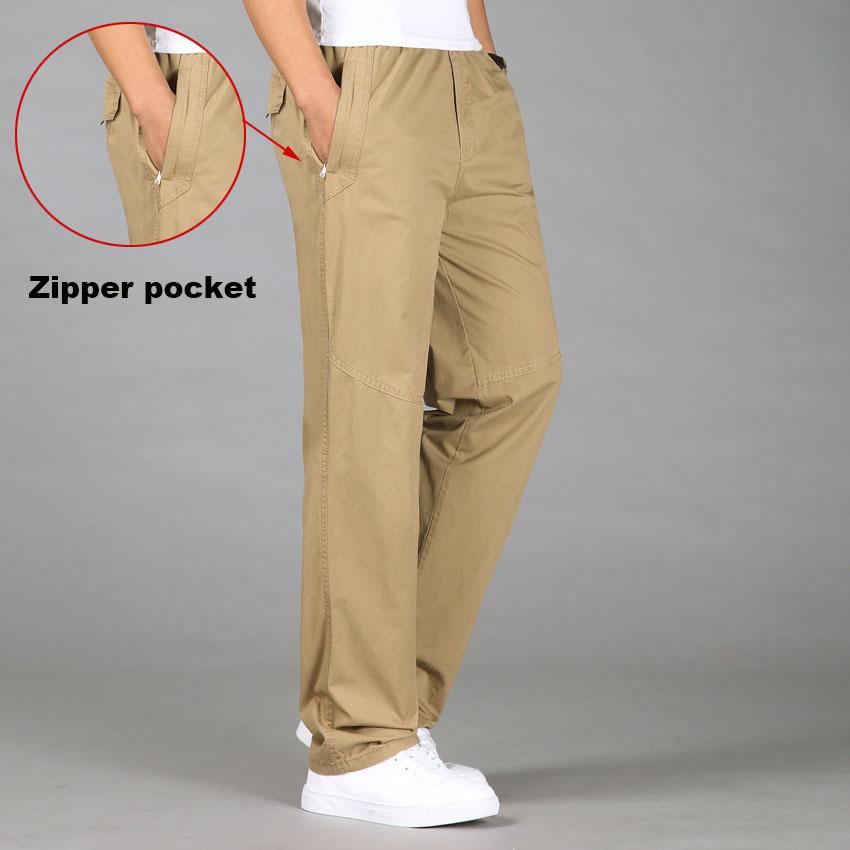 Neue Sommer Herren Baumwolle Casual Hosen Plus Größe Overalls männer Atmungsaktive Bequeme Schweiß Absorption Einfarbig Business Gerade Hosen XXL von Joom DACH