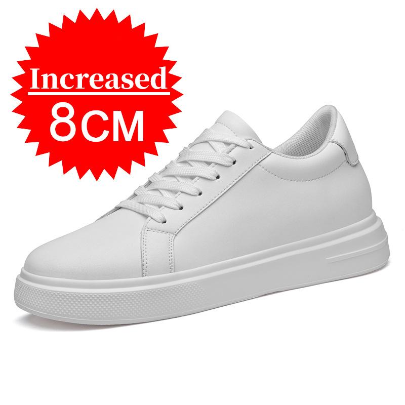 Neue Sommer Herren Sneaker Schuhe mit Absatz Höhenerhöhung Einlegesohle 7-8CM High Heels Schuhe Leder Sportschuhe Herrenschuhe 40 von Joom DACH