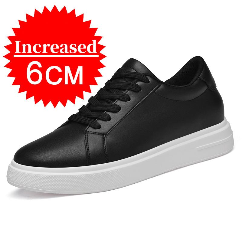 Neue Sommer Herren Sneaker Schuhe mit Absatz Höhenerhöhung Einlegesohle 7-8CM High Heels Schuhe Leder Sportschuhe Herrenschuhe 42 von Joom DACH