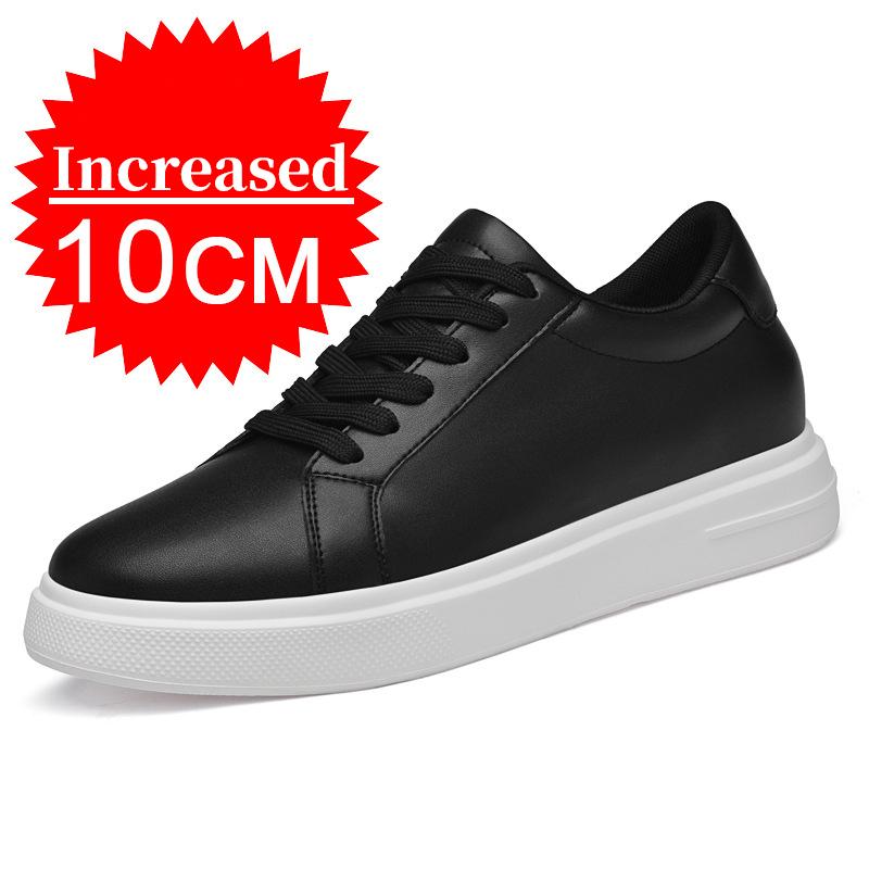 Neue Sommer Herren Sneaker Schuhe mit Absatz Höhenerhöhung Einlegesohle 7-8CM High Heels Schuhe Leder Sportschuhe Herrenschuhe 45 von Joom DACH