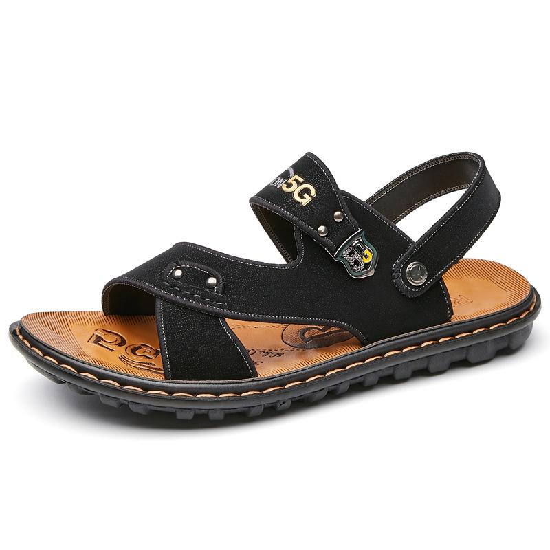 Neue Sommer Herren Strandschuhe Slipper Rutschfest Zwei-Wege-Trageweise Outdoor Sandalen Herren Casual Halbschuhe 44 schwarz von Joom DACH