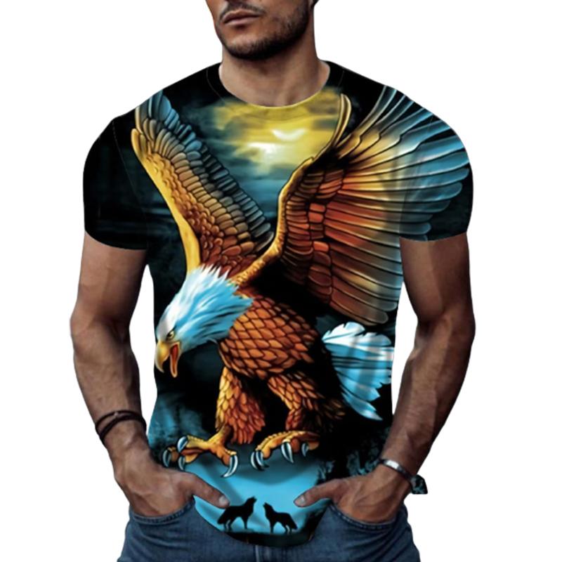 Neue Sommer Herrenmode T-shirt Persönlichkeit Bunten Adler Gedruckt männer T-shirt Top XL von Joom DACH