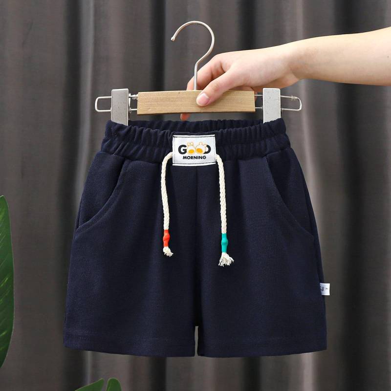 Neue Sommer Jungen Shorts Candy Farbe Strand Shorts für Kinder Casual Elastische Taille Kinder Kurze Hosen Sport Kleidung Outwear 120cm navy blau von Joom DACH