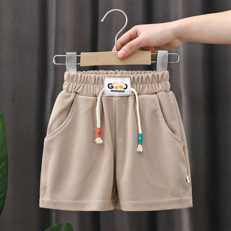 Neue Sommer Jungen Shorts Candy Farbe Strand Shorts für Kinder Casual Elastische Taille Kinder Kurze Hosen Sport Kleidung Outwear 120cm khaki von Joom DACH