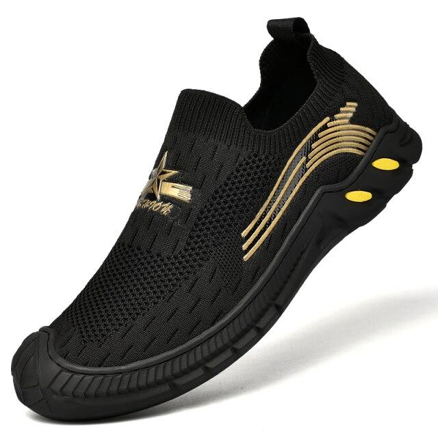 Neue Sommer Stickerei Slipper Herren Outdoor Freizeitschuhe Mesh Atmungsaktiv Rutschfest Abriebfest Slip-On Outdoor Sportschuhe Mesh Schuh 45 schwarz von Joom DACH