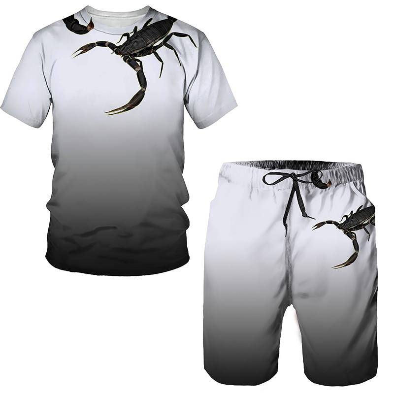 Neue Sommer Übergroßen männer Sportwear Anzug 3D Skorpion Druck T-Shirt/Shorts/Freizeitkleidung Fitness Sport 2pc sets Männer der Trainingsanzug XXL Neue Sommer Übergroßen männer Sportwear Anzug 3D Skorpion Druck T-Shirt/Shorts/Freizeitkleidung Fitness Sport 2pc sets Männer der Trainingsanzug XXL von Joom DACH