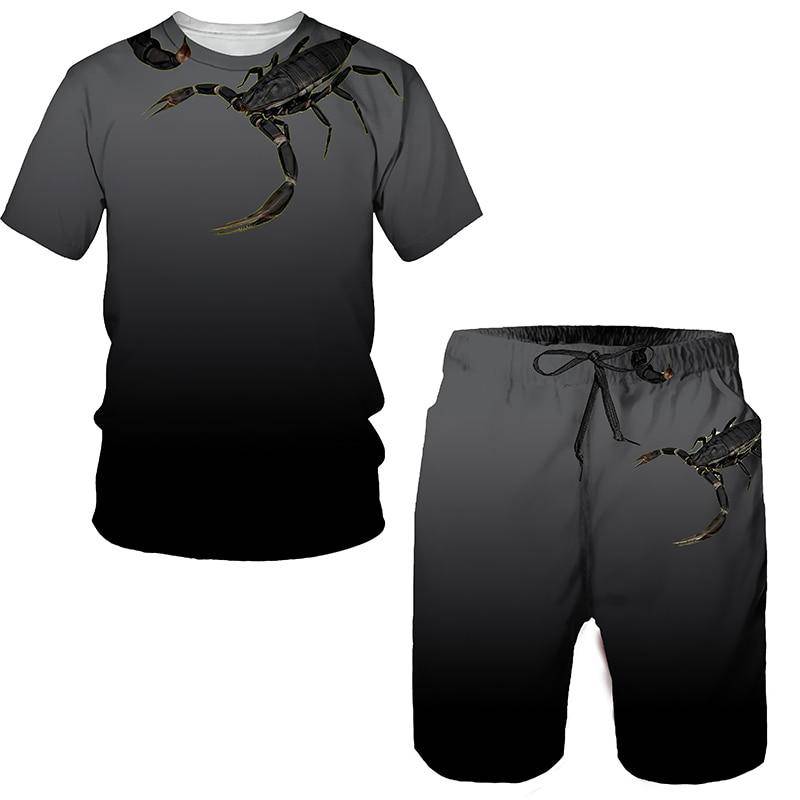 Neue Sommer Übergroßen männer Sportwear Anzug 3D Skorpion Druck T-Shirt/Shorts/Freizeitkleidung Fitness Sport 2pc sets Männer der Trainingsanzug XXL Neue Sommer Übergroßen männer Sportwear Anzug 3D Skorpion Druck T-Shirt/Shorts/Freizeitkleidung Fitness Sport 2pc sets Männer der Trainingsanzug XXL von Joom DACH