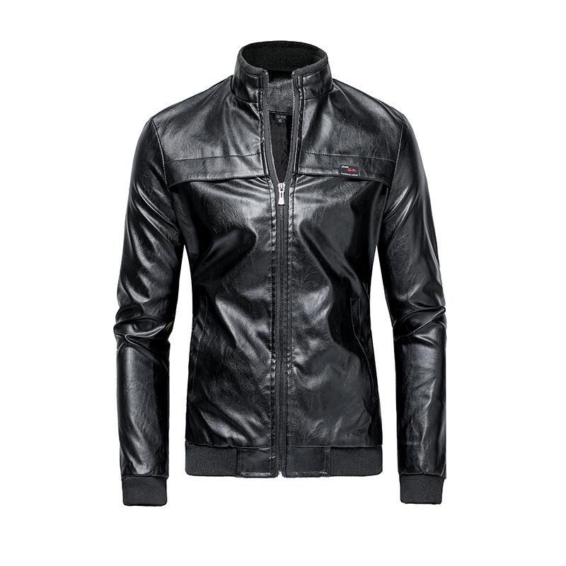 Neue Stehkragen Jugend Motorrad Herren Pu Lederjacke Casual Herren Lederjacke Jacke für Männer XXXXL von Joom DACH