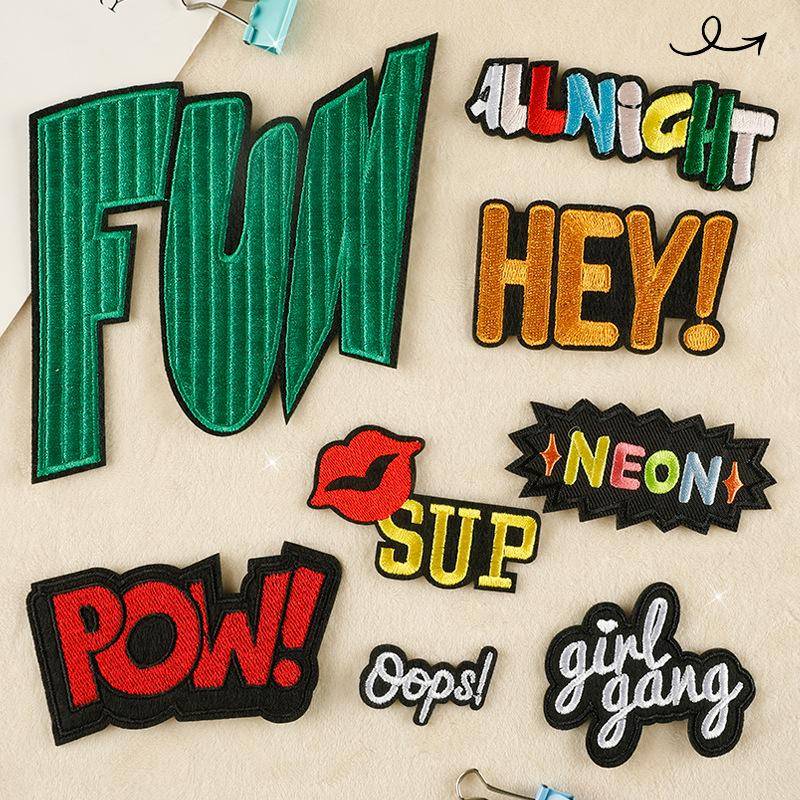 Neue Stickerei Label Englisch Alphabet Tuch Label Kleidung Zubehör Klebstoff Patch Aufkleber Abzeichen Stickerei Tuch Aufkleber D1L-A-4-3 von Joom DACH
