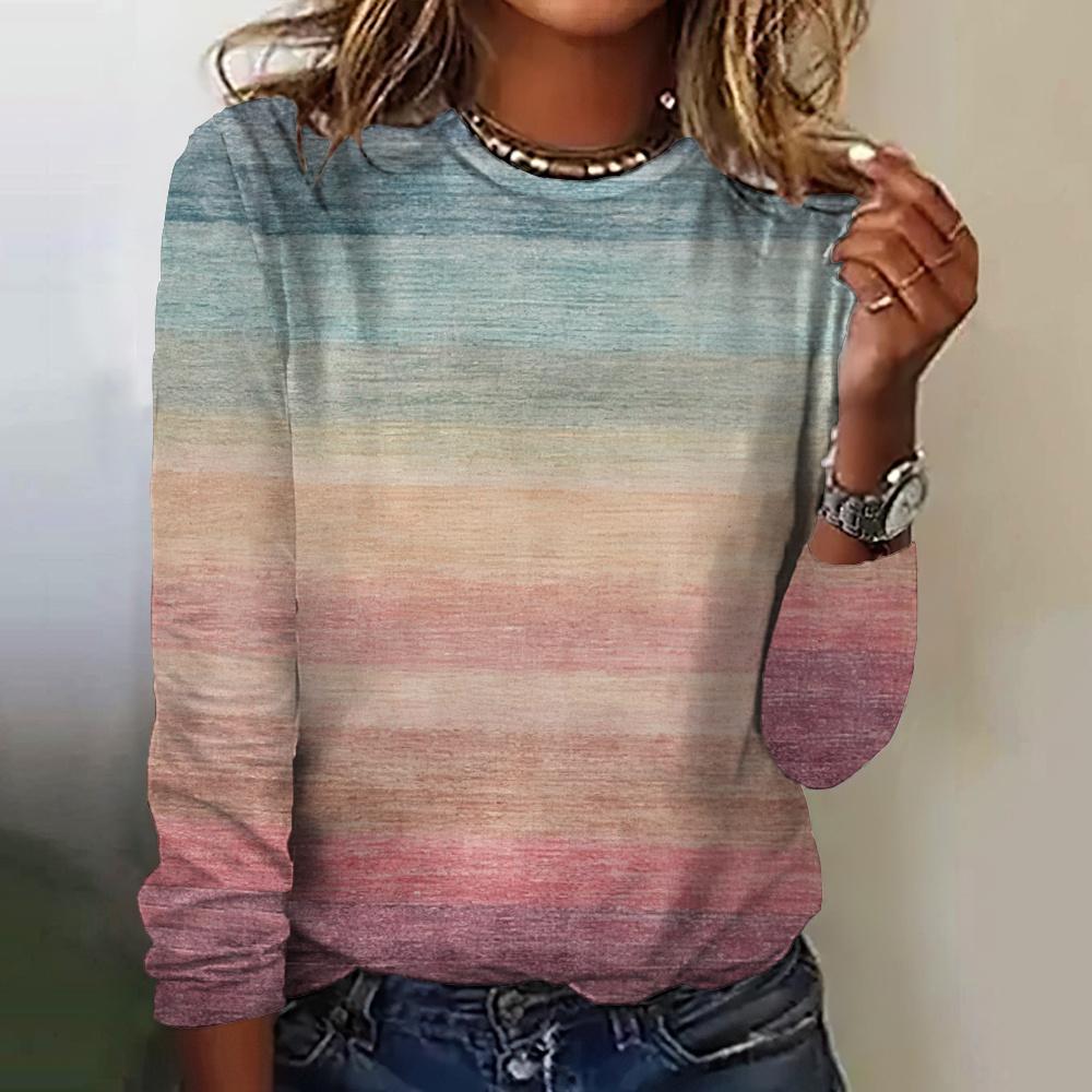 Neue T-Shirts mit Streifenmuster und langen Ärmeln, Frühlings-/Herbstmode, Damenbekleidung, Designer, locker, Damen-T-Shirt, Oberteile, Pullover 2XL Neue T-Shirts mit Streifenmuster und langen Ärmeln, Frühlings-/Herbstmode, Damenbekleidung, Designer, locker, Damen-T-Shirt, Oberteile, Pullover 2XL von Joom DACH