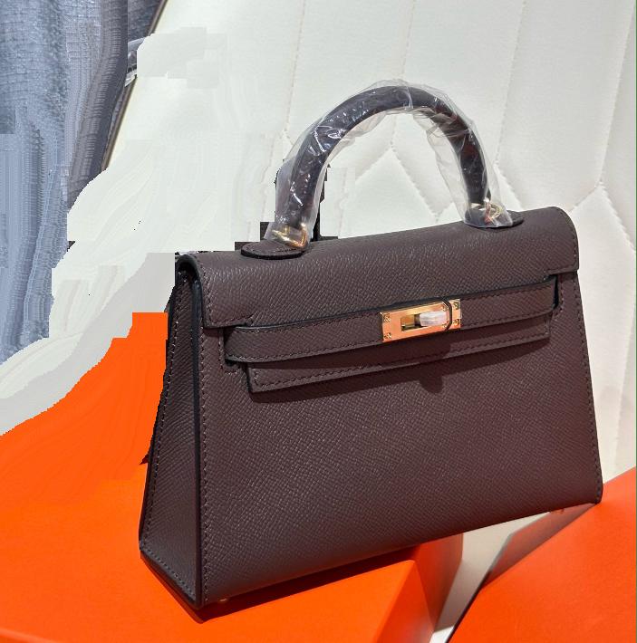 Neue Tasche aus echtem Leder der zweiten Generation, Mini-Tasche, Palmendruck, Rindsleder, einzelne Schulter, Umhängetasche für Damen, klassisch, modisch und vielseitig 19cm+box with silk scarf von Joom DACH