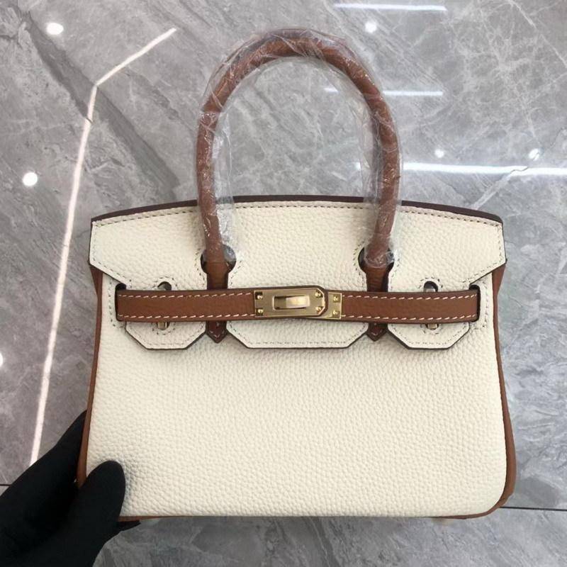 Neue Top Layer-Rindsledertasche mit Litschi-Muster und Farbblockierung in Platin + Handtasche aus echtem Leder + Umhängetasche für Damen 20x8x14cm von Joom DACH