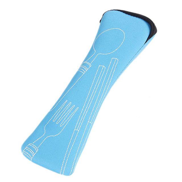 Neue Tragbare Kissen Tasche Messer Gabel Stäbchen Tasche Weiche 1 Stück Luft Baumwolle Zipper Reise Besteck Tasche Lagerung Supplies 24*6.5cm blau von Joom DACH