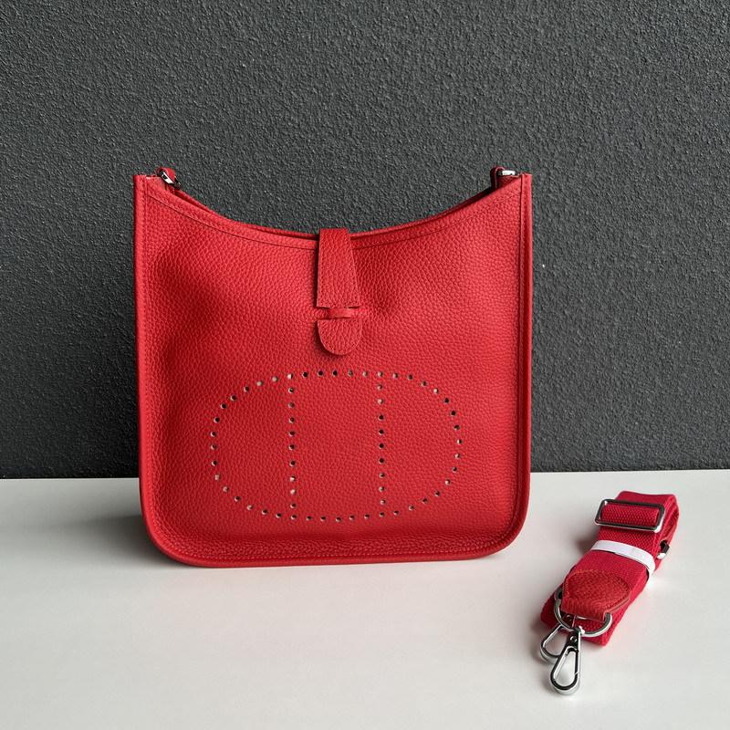 Neue Umhängetasche aus echtem Leder mit Oberschicht aus Rindsleder mit Litschi-Muster für Herren und Damen, universelle Umhängetasche aus echtem Leder für Damen 25x9x27cm rot von Joom DACH