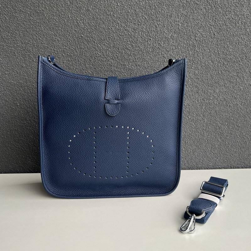 Neue Umhängetasche aus echtem Leder mit Oberschicht aus Rindsleder mit Litschi-Muster für Herren und Damen, universelle Umhängetasche aus echtem Leder für Damen 28x10x28cm blau von Joom DACH