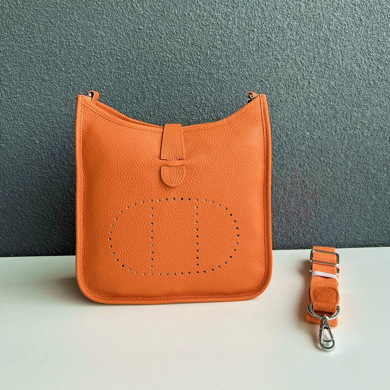 Neue Umhängetasche aus echtem Leder mit Oberschicht aus Rindsleder mit Litschi-Muster für Herren und Damen, universelle Umhängetasche aus echtem Leder für Damen 28x10x28cm orange von Joom DACH