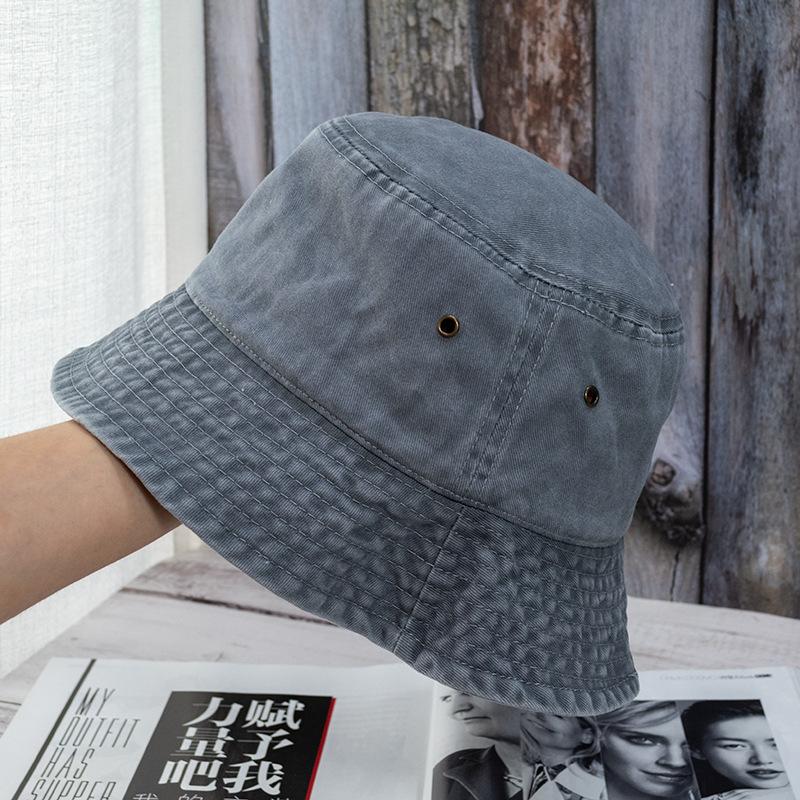 Neue Unisex Bucket Hat Fashion Washed Cotton Cap Design Herren Panamahüte Damen Sommer Outdoor Casual Sonnenschutz Visier Fisherman Caps 54-58cm graue von Joom DACH