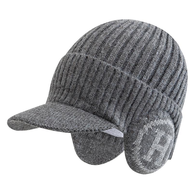 Neue Unisex-Wintermütze aus Plüsch mit Fellfutter und Ohrenklappen. Modische Beanie-Mützen für Männer und Frauen im Freien. Warm halten 55cm-60cm dunkelgrau von Joom DACH