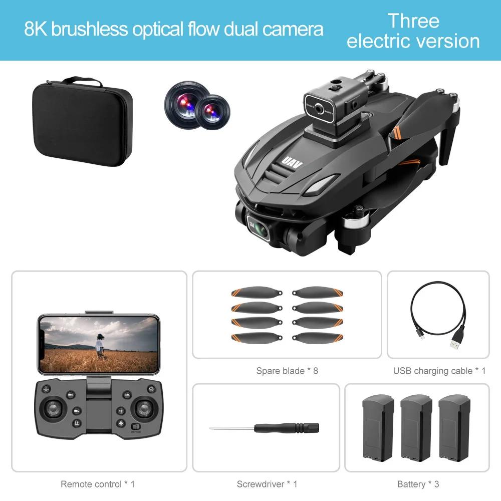 Neue V168 Max Pro Drohne GPS 8K Professional mit HD-Kamera 5G WiFi FPV Bürstenloser ferngesteuerter Quadcopter Hindernisvermeidung und automatische Rückkehr 8K 3 battery schwarz von Joom DACH