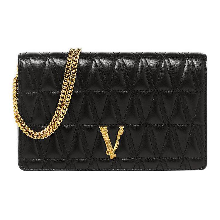 Neue VERSACE Virtus Lammleder One Shoulder Crossbody Clutches Damen Schwarz 1007675-DNATR41-B00V 20.1*5.1*13.0CM von Joom DACH