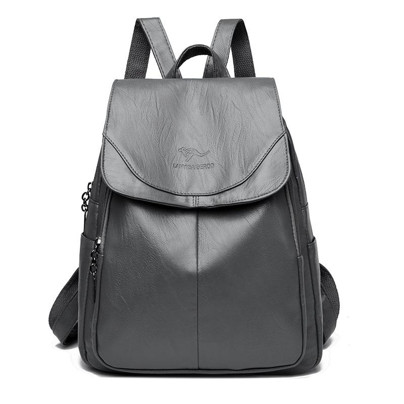 Neue Version des Damenrucksacks aus weichem Leder für Damen. Neuer Stil, Rucksack aus reinem weichem Leder, große Kapazität, Schultasche für Damen von Joom DACH