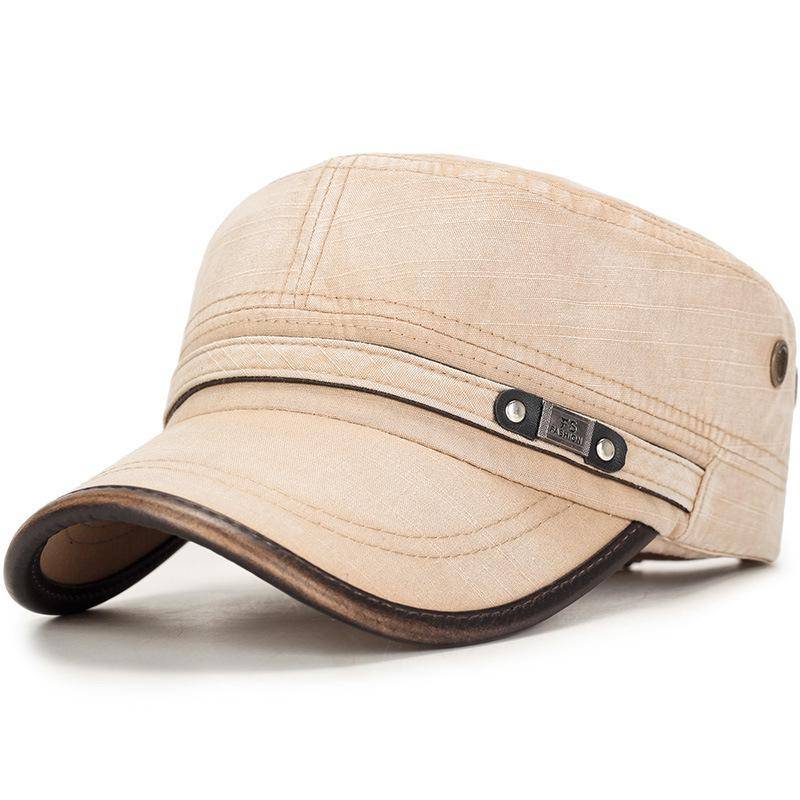 Neue Vintage Flat Top Cap Klassische Snapback Baseball Cap Männer Frauen Baumwolle Trucker Cap Papa Hut 56-60cm beige von Joom DACH
