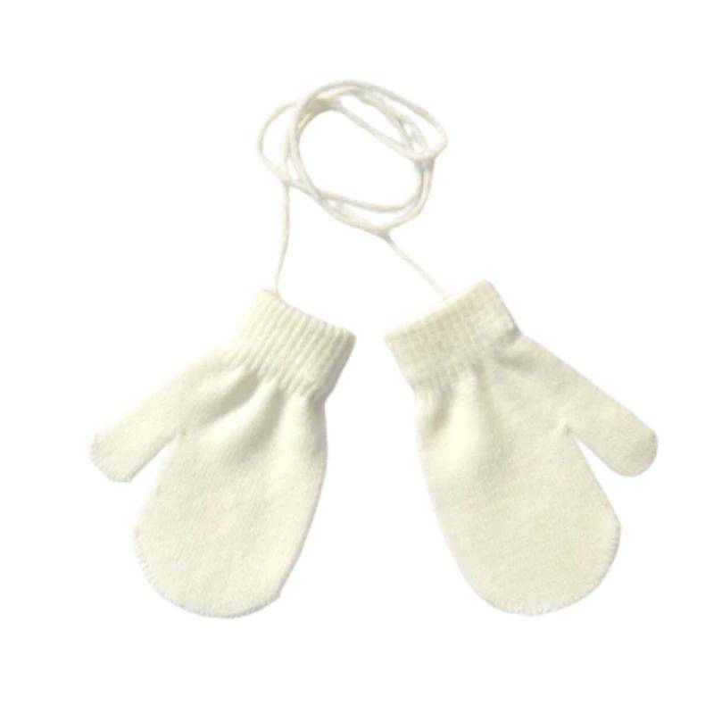 Neue Warme Baby Handschuhe Winter Fäustlinge Kinder Voll Finger Handschuhe für 1-3Y Kinder Hängenden Hals Warme Handschuhe Neugeborenen baby Zubehör weiß von Joom DACH