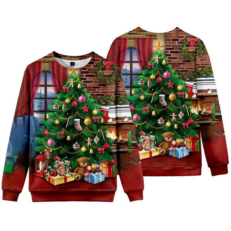 Neue Weihnachten Älterer Schneemann 3D Digital Lässig Rundhals Langarm Herren Damen Kapuzenpullover M von Joom DACH
