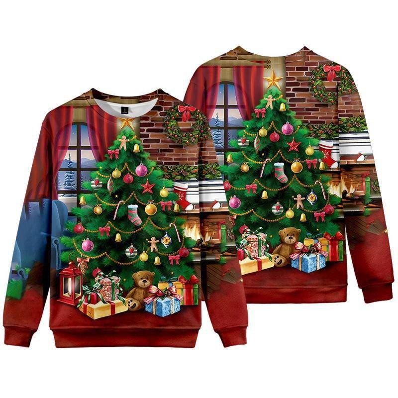Neue Weihnachten Älterer Schneemann 3D Digital Lässig Rundhals Langarm Herren Damen Kapuzenpullover M von Joom DACH