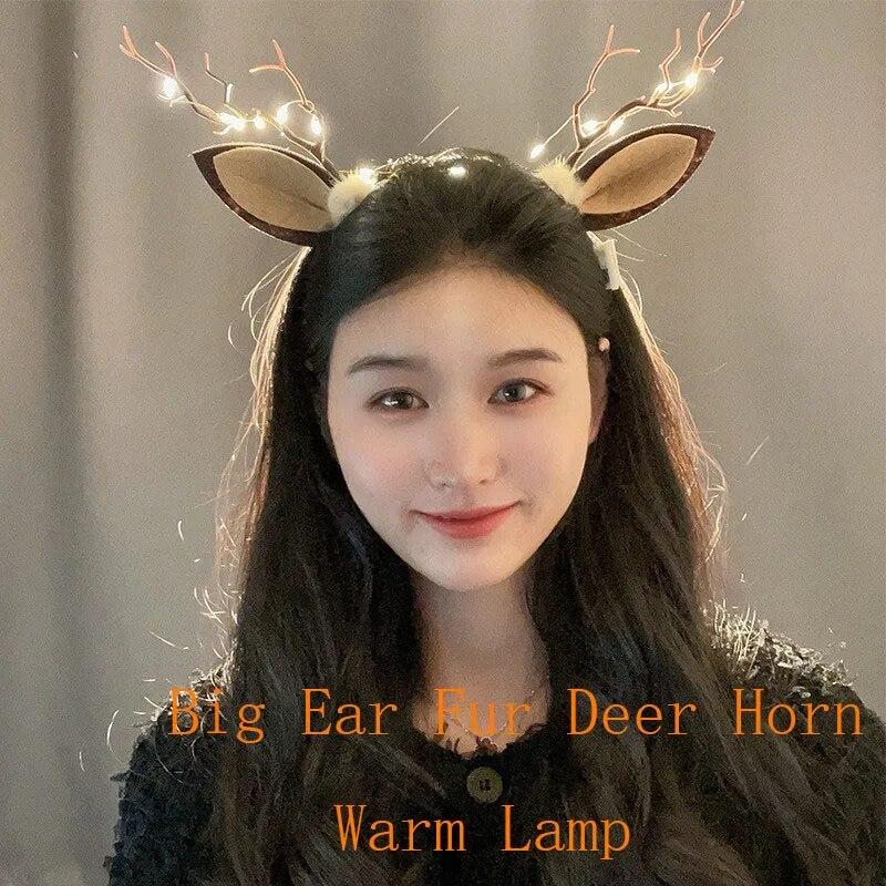 Neue Weihnachten LED Licht Geweih Haar Band Nette Fee Glowing Elch Haarnadel Haar Clip Frauen Mädchen Weihnachten Haar Zubehör von Joom DACH